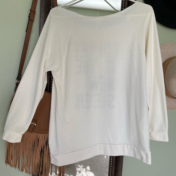 Coffee is the New Sleep Three Quarter Length Sleeve Off Shoulder Still Rad Tee - Picture 2 of 7